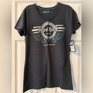 NWT Hard Rock Cafe Black T-Shirt with Sparkle Logo